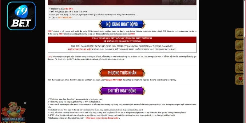 Khuyến mãi i9Bet độc quyền VIP