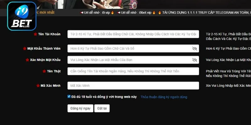 Quy trình đăng ký i9Bet chỉ trong 3 bước